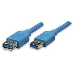 EFB ICOC-U3-AA-10-EX USB3.0 Verlängerungskabel Stecker Typ-A - Buchse Typ-A, Blau 1 m ICOCU3AA10EX