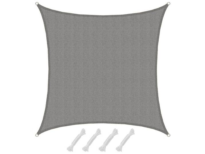 UV-SONNENSEGEL 6/6 m, Viereckig, Wasserdurchlässig, Grau