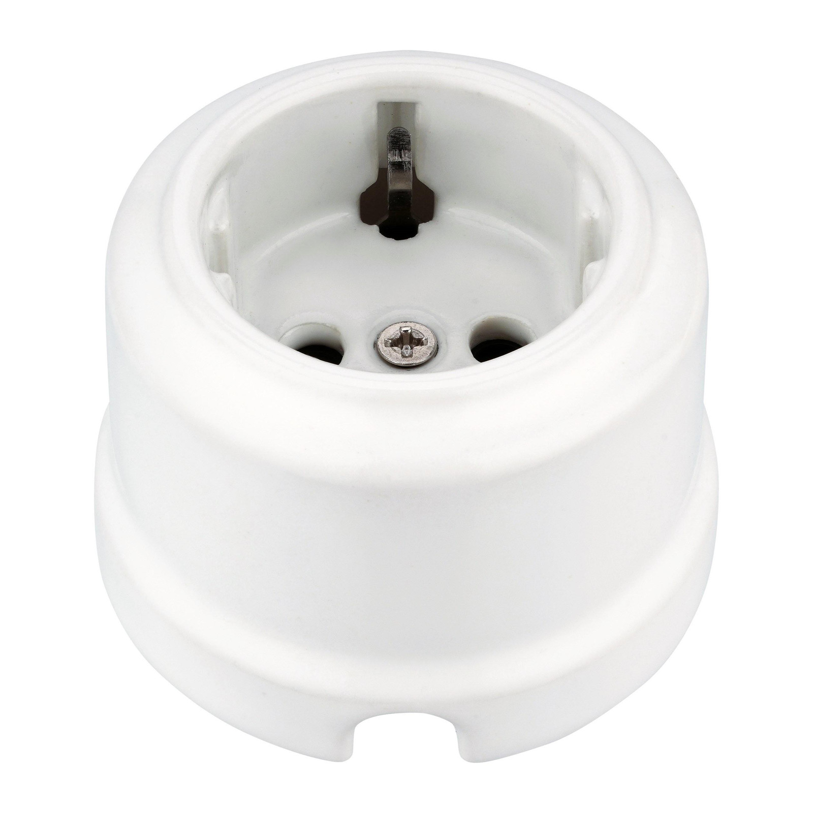 ADAKAT Wandcontactdoos model QR1 in wit porselein met retro-stijl