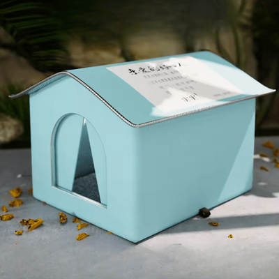 Inspire Curations Waterproof Outdoor Cat & Small Dog Winter House Bed basic Bule 42x42x42cm