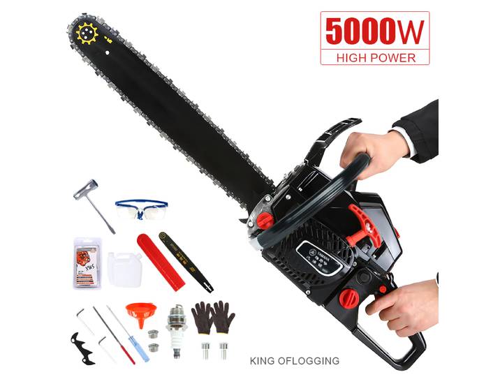 Tronçonneuse à main 5000W 68CC scie à chaîne haute puissance deux temps scie d'abattage 20 pouces petite scie de jardin domestique