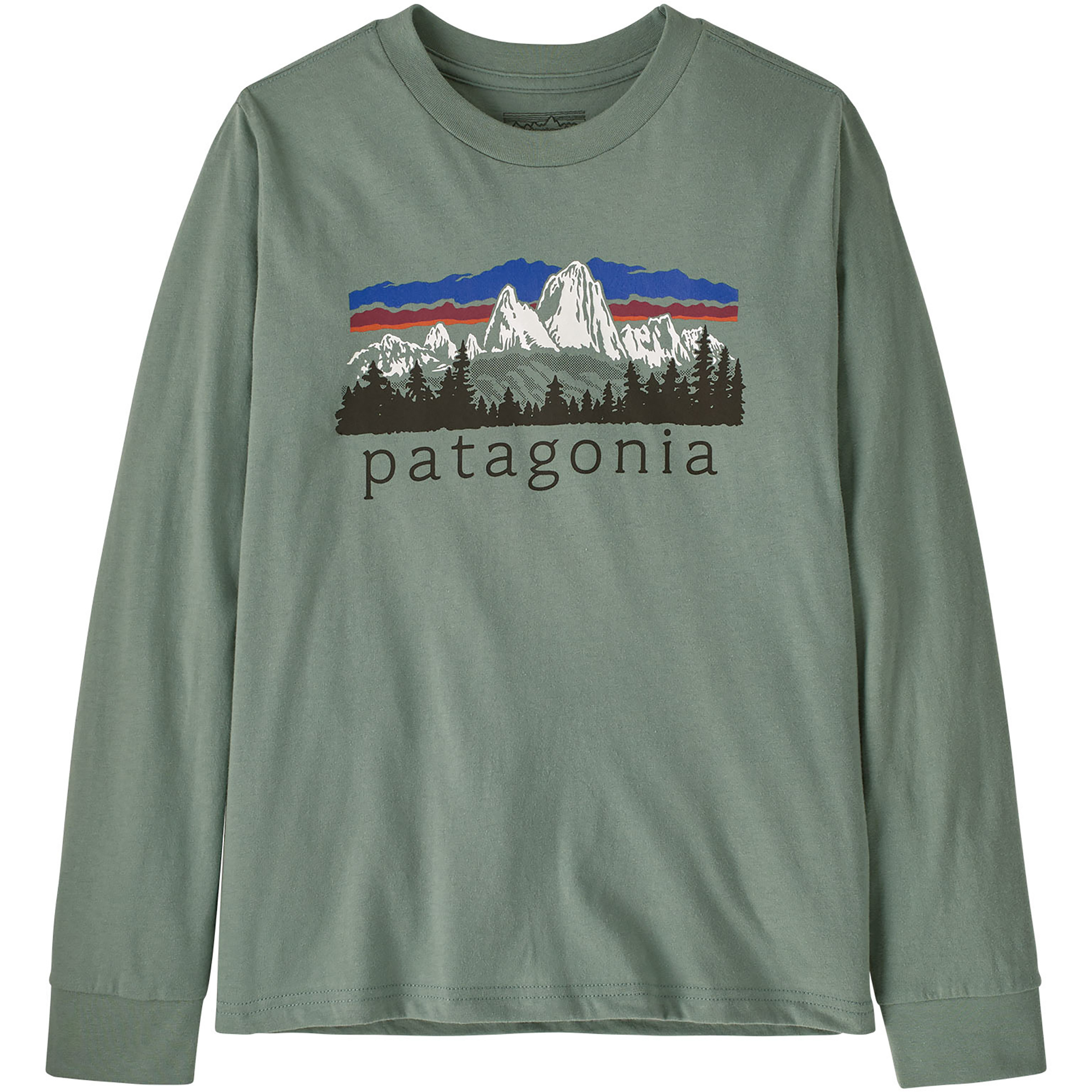 Patagonia Graphic Kinder Longsleeves gruen Größe 156 Lifestyle Hautfreundlich