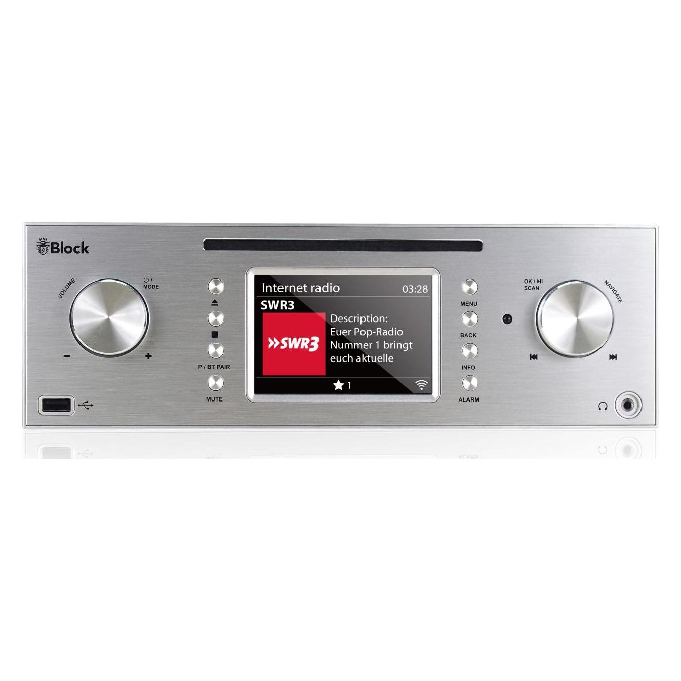 Block MHF-50 diamantsilber Kompakt-Anlage (CD Player, Radio Tuner) (AB10235-01)