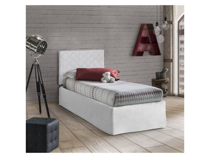 Lit Simple Accu Talamo Italie en Similicuir Blanc