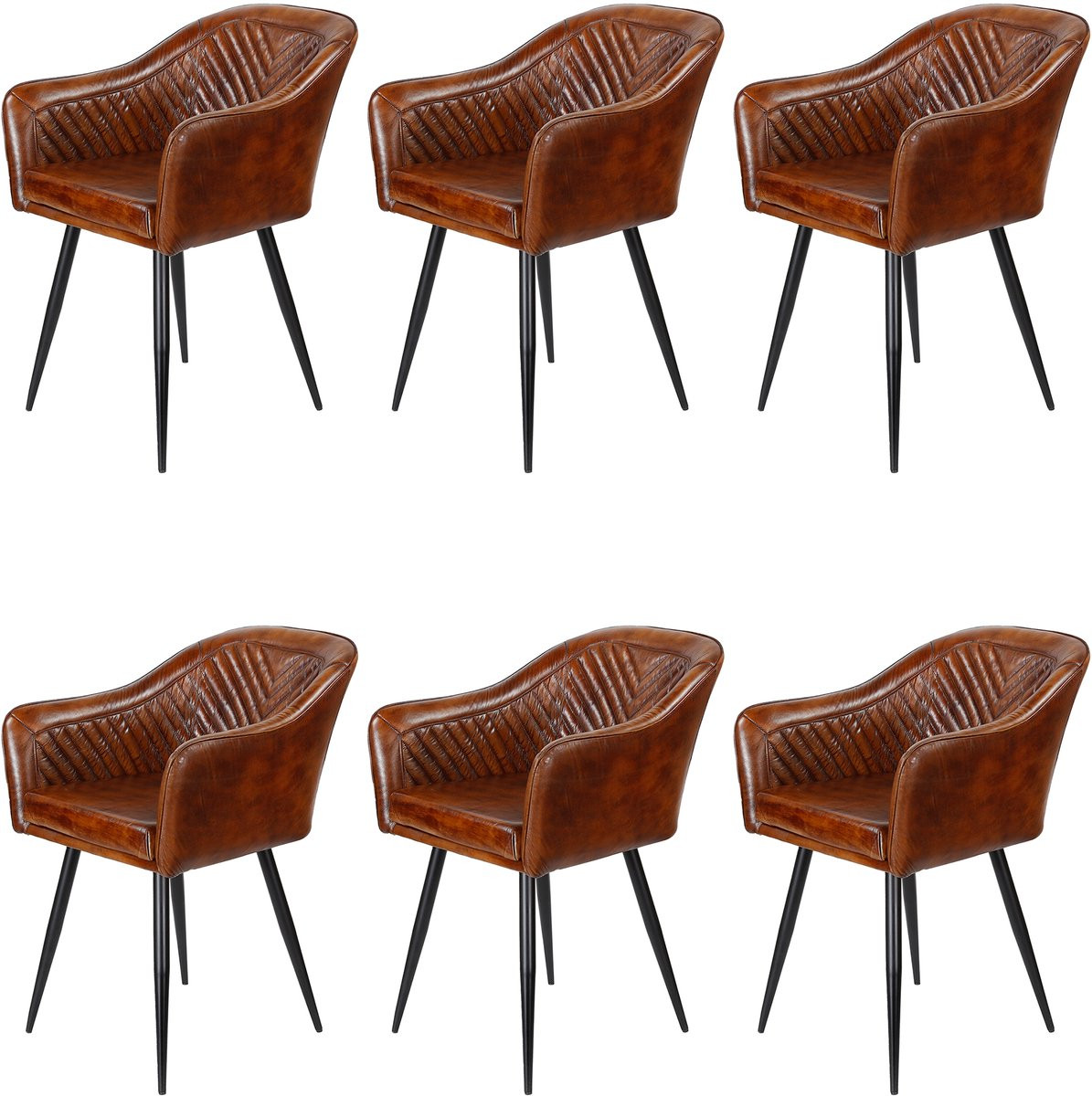 Casa Moro Leren fauteuil bruin met armleuningen