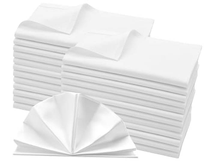 ZOLLNER Set van 25 servetten, 100% katoen, 40x40 cm, wit