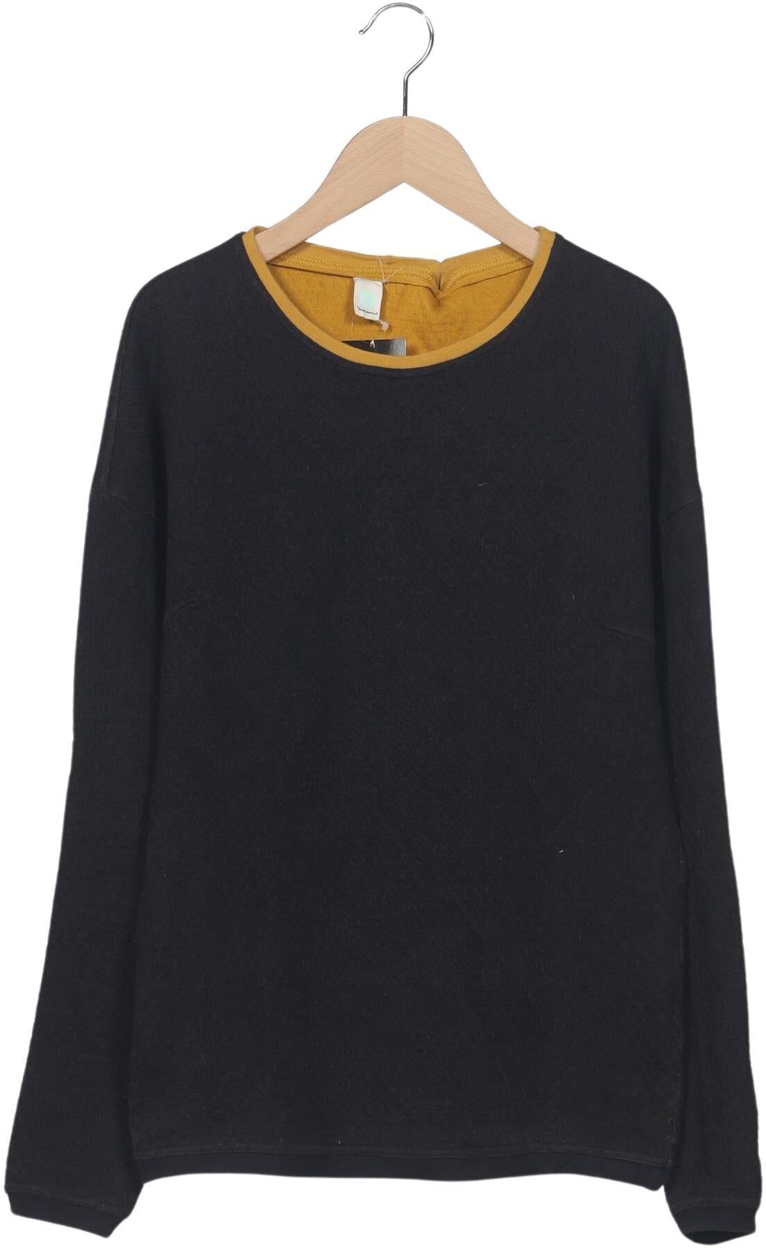 macarons Damen Pullover, Schwarz, Gr. S, Merino / Baumwolle - Second Hand