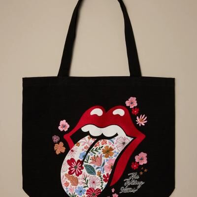 Lucky Brand Rolling Stones Embroidered Graphic Tote - Women's Accessories Bags Handbags Totes, Size OneSize