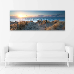 LEINWANDBILD Sonnenuntergang am Strand 120x40cm