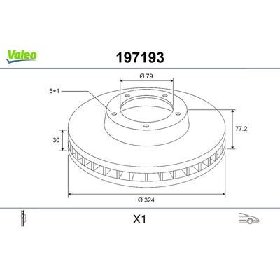 Valeo 1x Bremsscheibe [Hersteller-Nr. 197193] für BMW
