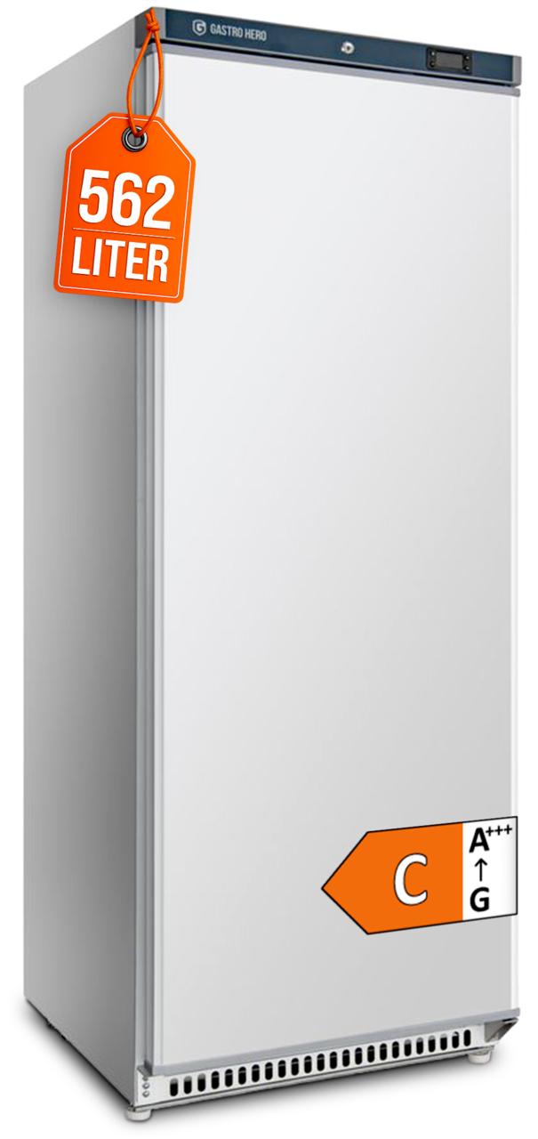 GastroHero Lagertiefkühlschrank ECO 600 562 Liter Weiß Umluftkühlung -23 bis -18 °C digitales Thermostat Gewerbe Tiefkühlschrank