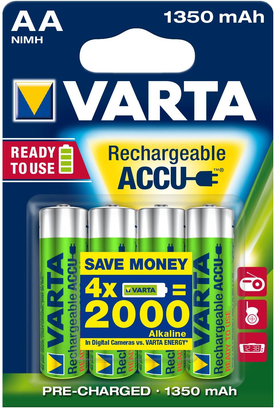 Batteria Stilo AA ricaricabile Varta 056746101404 RECHARGE ACCU POWER