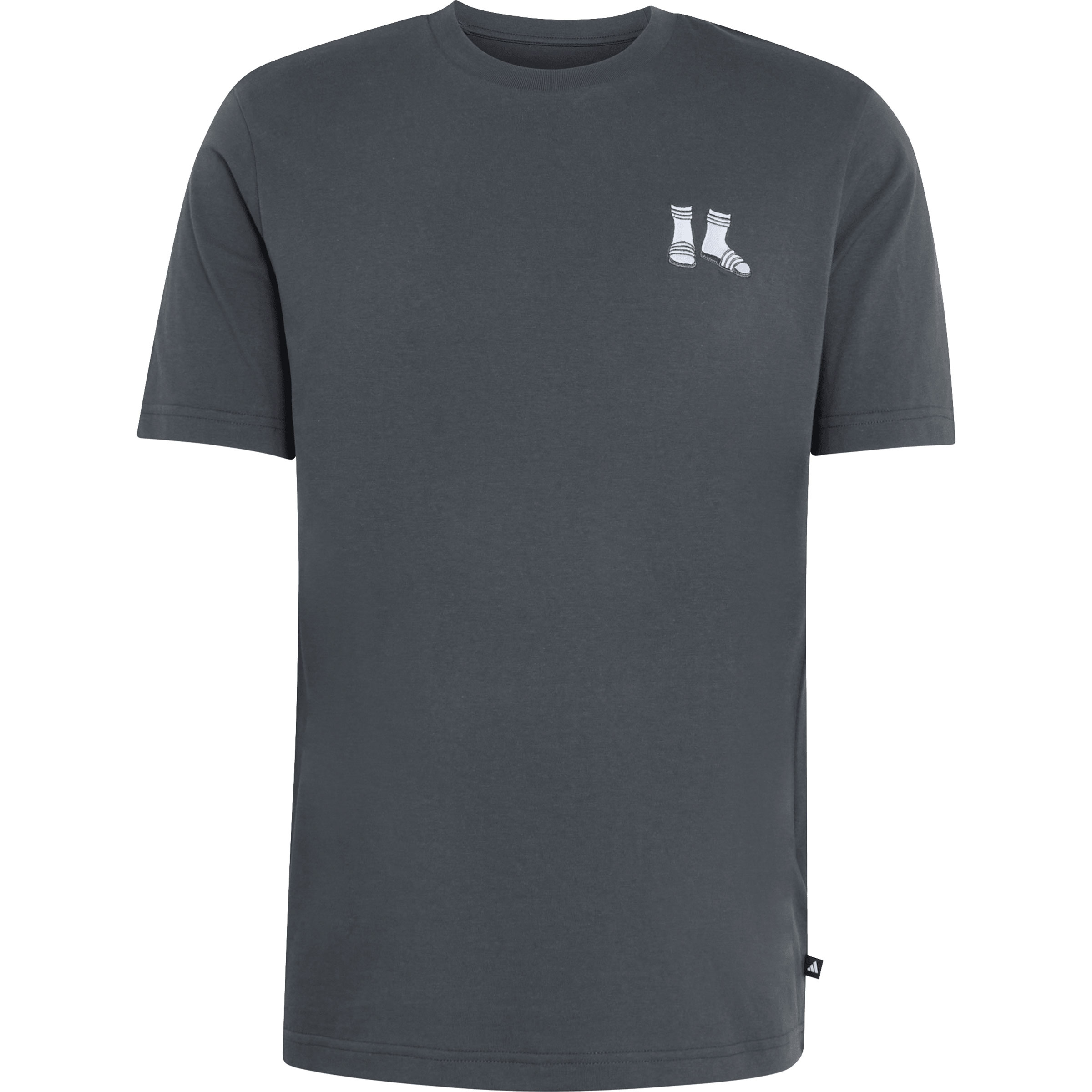 adidas Summer Embroidered Slides Herren T-Shirts grau Größe L Lifestyle Widerstandsfähig