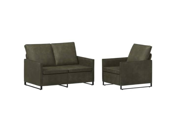 vidaXL Sofa-Set 2 pcs Olivegrün Kunstwildleder