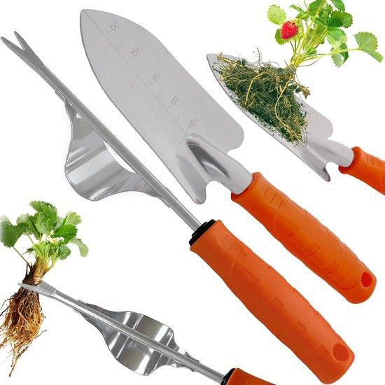 Benza Ibenzoa RVS onkruidsteker en plantgieterset met V-vormig blad en antislip handgrepen