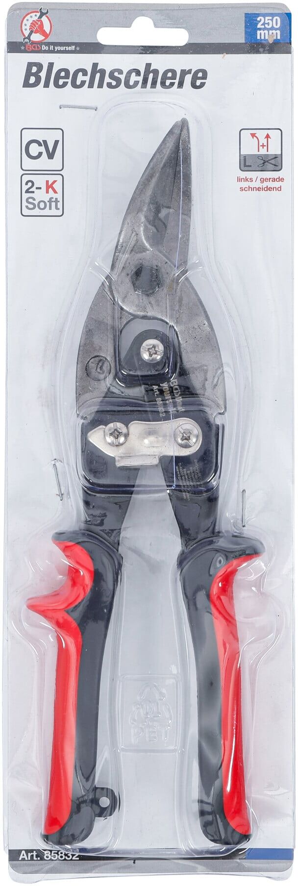 BGS Blechschere, links / gerade schneidend, 250 mm ; BGS Do it yourself (85832)