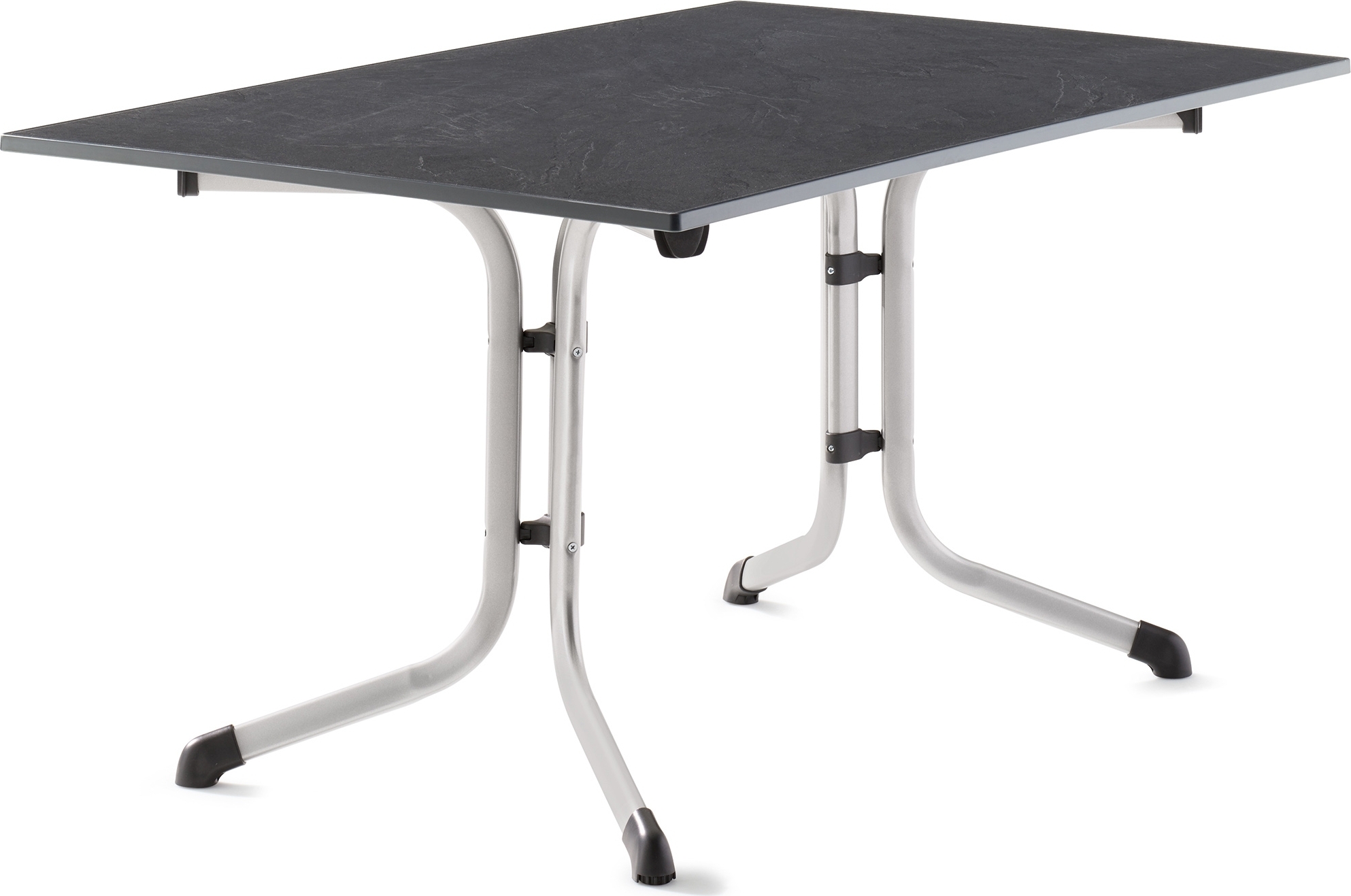 Klapptisch >Boulevard< in Schiefer anthrazit, vivodur - 140x73x90cm (BxHxT)