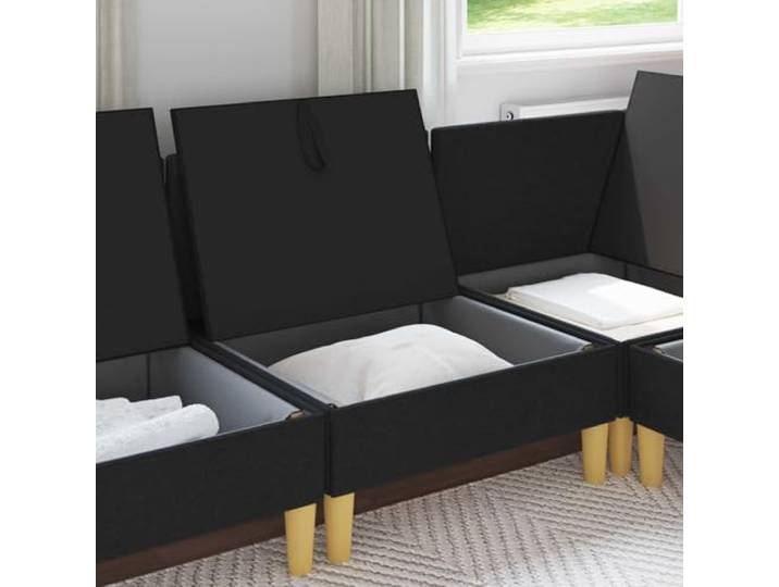 KTHLBRH Quadratischer Sitzsack aus Stoff mit Stauraum Struktur aus Sperrholz, braune Beine, ergonomischer Schaumstoff, leicht zu reinigen, Verwendung im Innenbereich