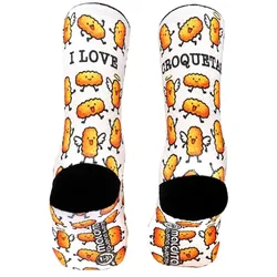 MALDITA BUENA SUERTE Socken I Love Kroketten | weiß M | 39-40