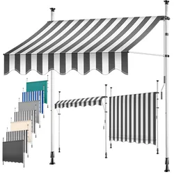 KESSER® Klemmmarkise mit Handkurbel Balkon, Balkonmarkise ohne Bohren, UV-beständig höhenverstellbar wasserabweisend , Sonnenschutz, Terrassenüberdachung , einfache Montage