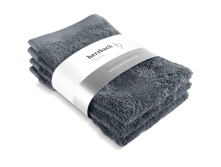 herzbach home Gästehandtuch 3er Set 30 x 50 cm (Anthrazit) – Hochwertige, weiche & saugstarke Gäste-Handtücher in Premium-Qualität – 100% natürliche Baumwolle