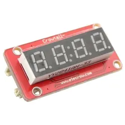 Elecrow TM1650 4-stelliges Anzeigemodul, I2C, alphanumerisch, 8 Helligkeitsstufen, rot, 5V