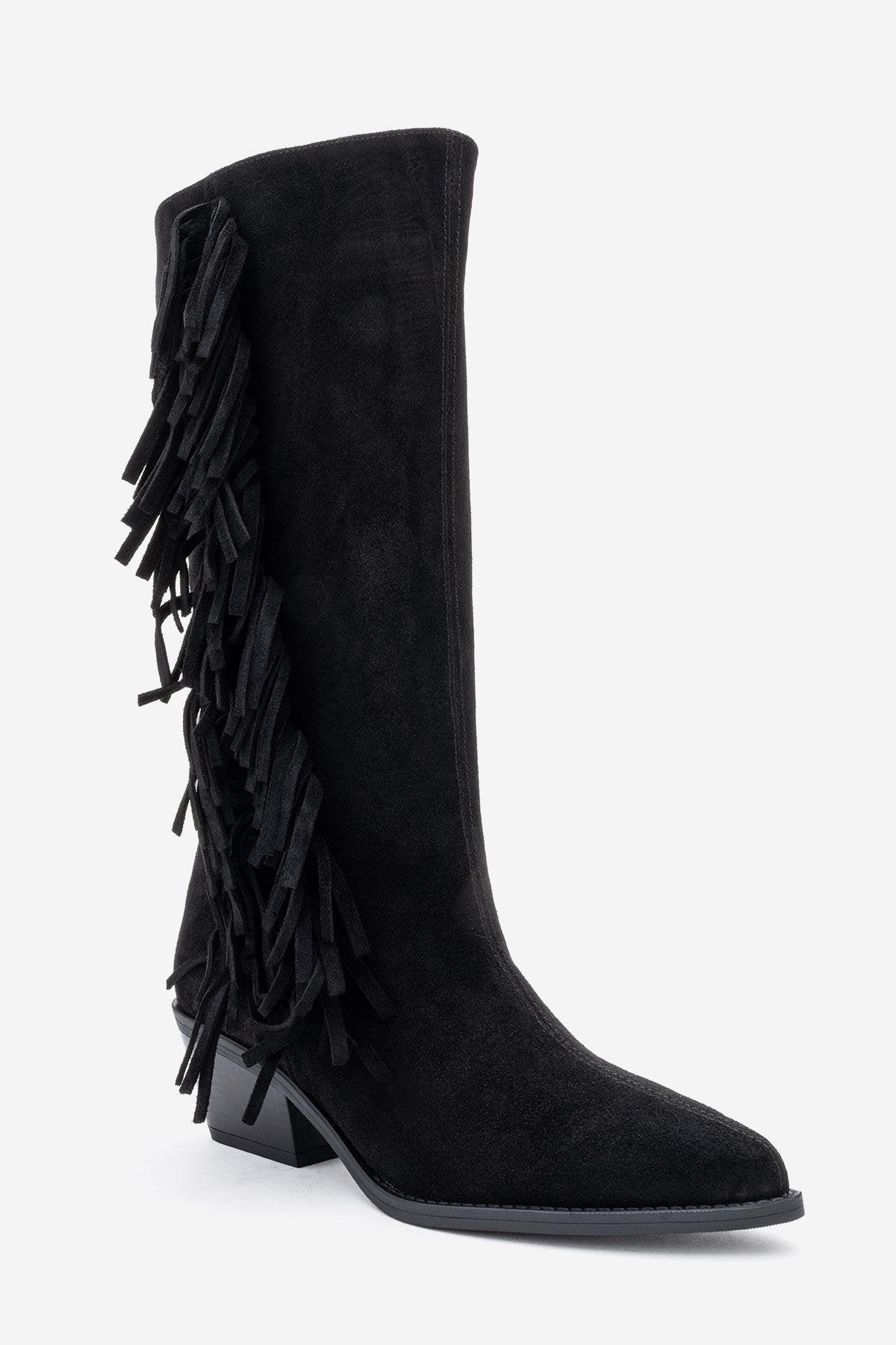 Orlo Lederstiefel mit Fransen im Western-Stil (Damen)