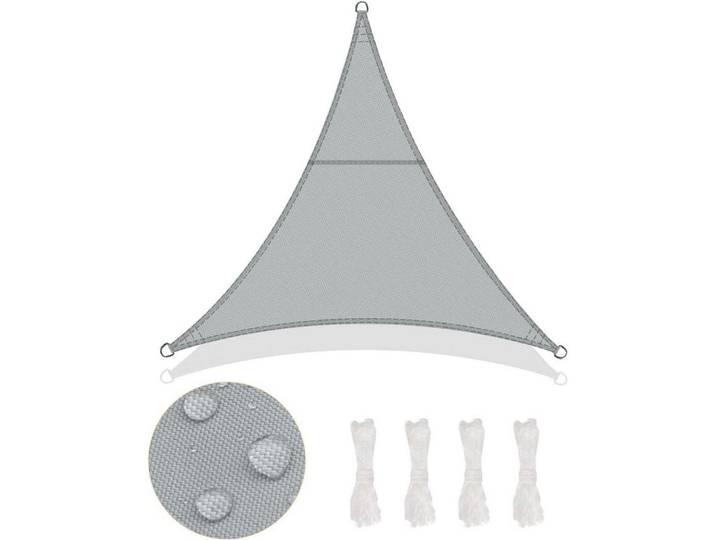 Sonnensegel Dreieckig 300 x 300 x 300 cm Hellgrau Wasserdicht, Grau, 24x34 cm, Sonnenschutz, Sonnenschirme