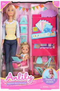 Anlily Poppenset Leraar met Kind - 29 cm
