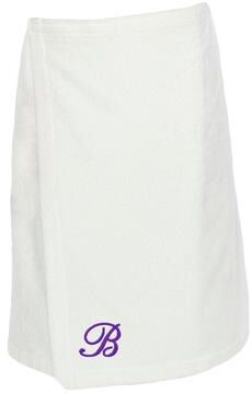 Authentic Hotel and Spa Turkish Cotton Terry Monogrammed White Womens Spa and Shower Towel Wrap
