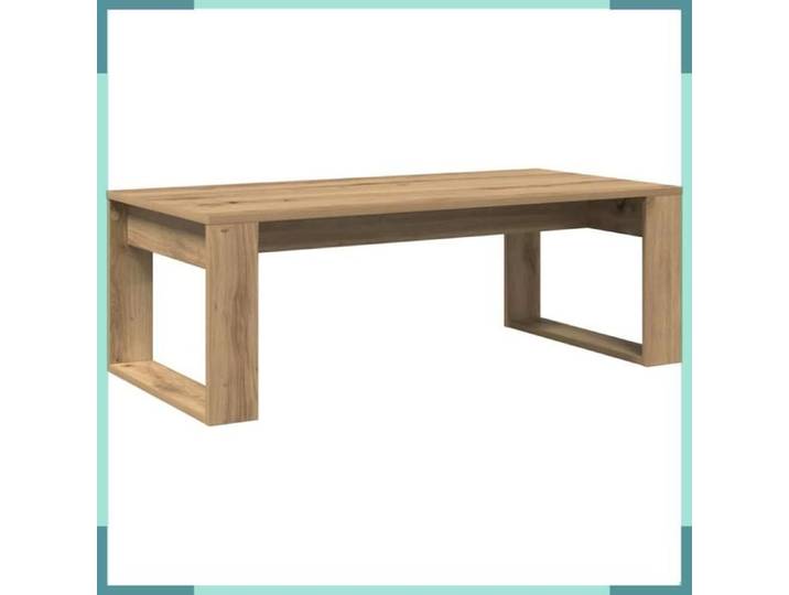 FHE Table basse artisanal - Bois d'ingénierie - Intérieur - Salon - Chêne - 102x50x35 cm