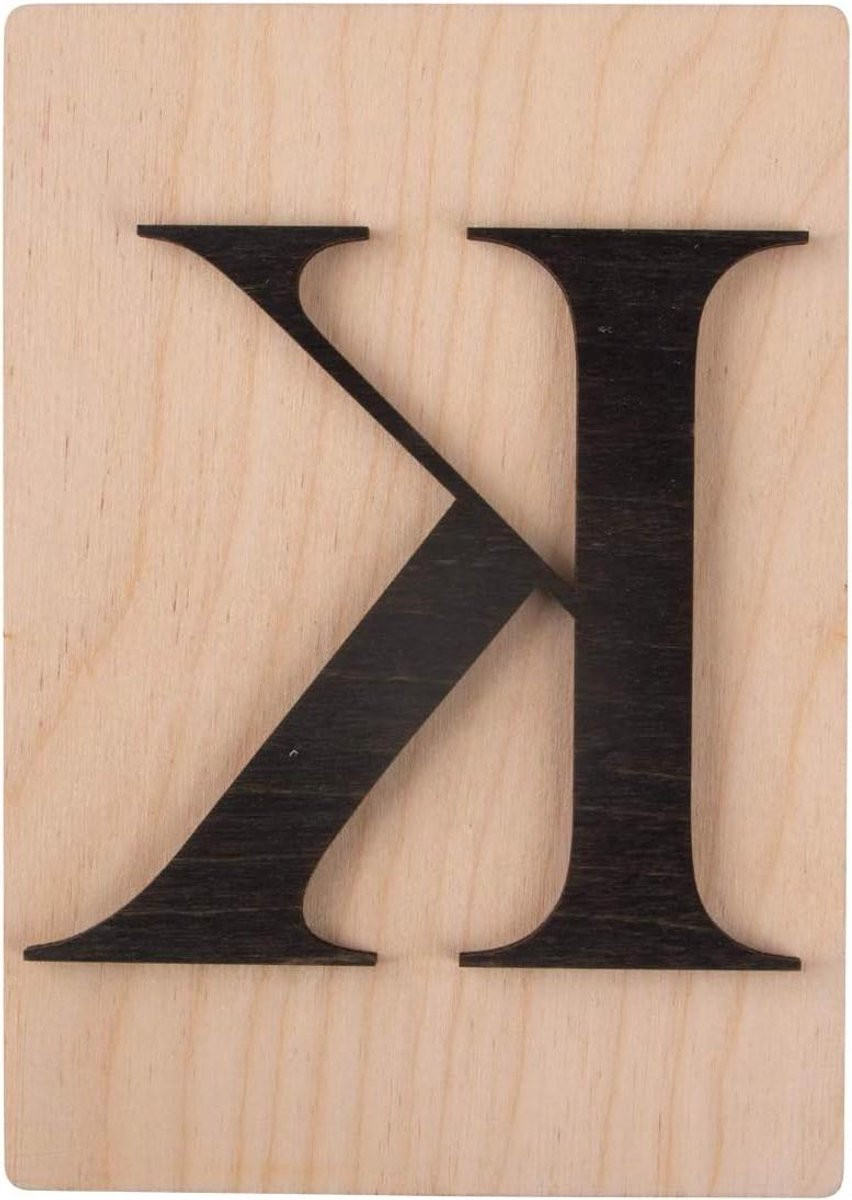 Houten letter decoratie Houttegel met letter Zwart B: 10,5 cm, H: 14,8 cm