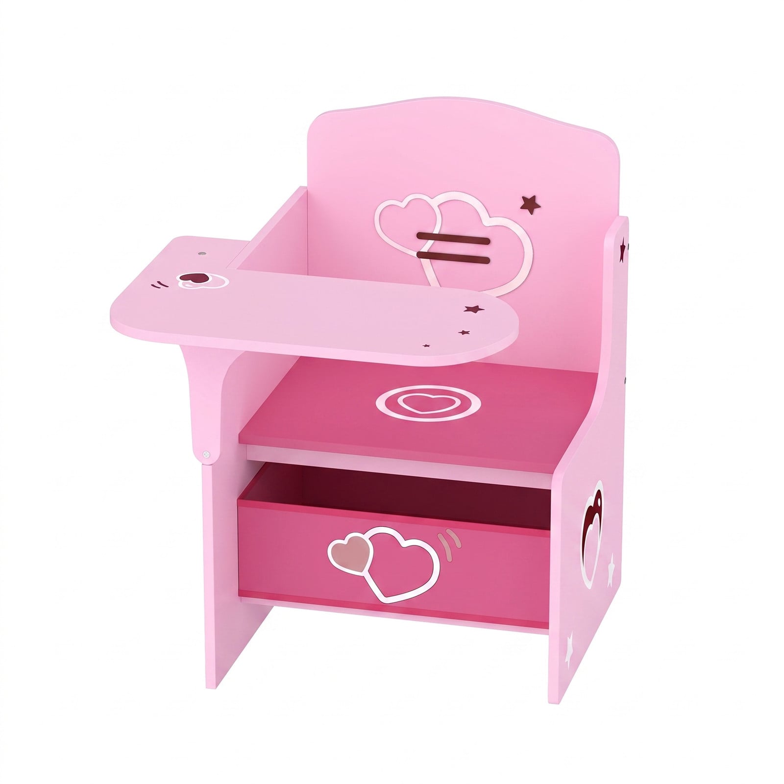 AIYAPLAY Kindertafel met Stoel 2-in-1 met Opbergruimte, Roze