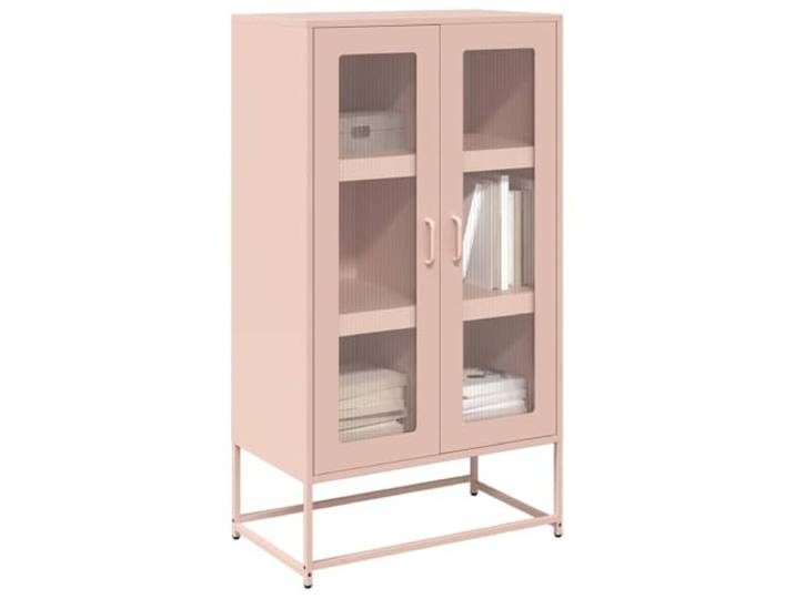 RJPLMFV Anrichte hoch, Rosa, 68 x 39 x 123 cm, Stahl Umkehrbare Tür, bequemer Griff, feste Aufbewahrung, Wandbefestigung inklusive