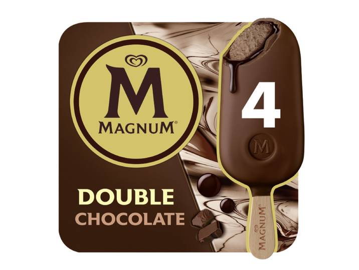 Magnum Bâtonnets glacés double chocolat x4, 284 g