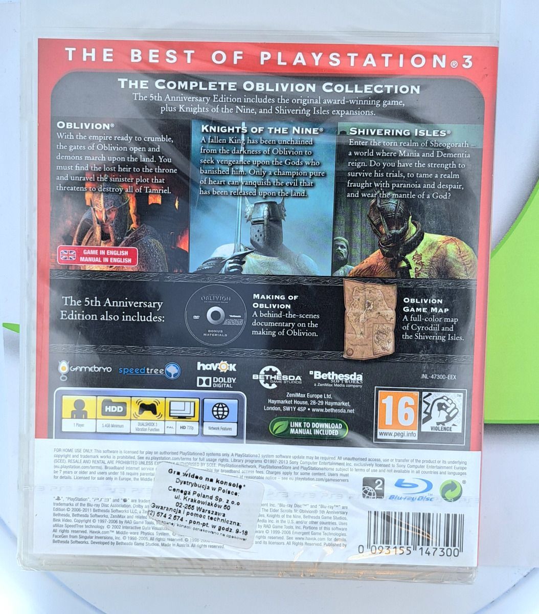 Elder Scrolls IV Oblivion 5th Anniversary Edition (Essentials) PS3