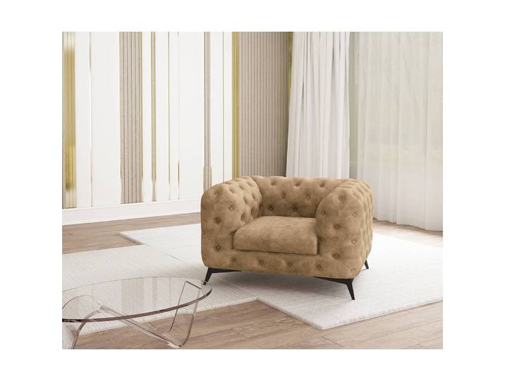 Sessel I Beige Microfaser Priya 125 x 73 x 100cm