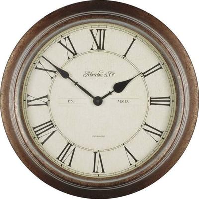 Techno Line WT 7006 Quarz Wanduhr 36cm x 70mm Holz Badezimmer-/Feuchtraum geeignet