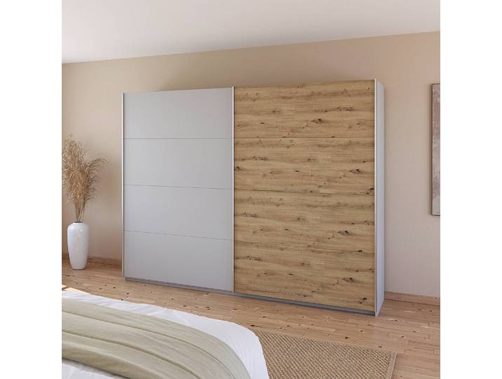 Armoire - Bicolore 271cm Gris/Gris soie