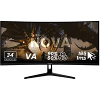 Nova 34T2K165, Gaming-Monitor 86.4 cm (34 Zoll), schwarz, UWQHD, VA, Curved, HDMI, DP, Lautsprecher, 165Hz Panel