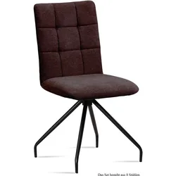 ESSZIMMERSTUHL (8er-Set) Devera 47x91x60 Schwarz/Espresso
