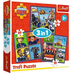 Puzzle "3in1" - Feuerwehrmann Sam Tag Trefl 34868
