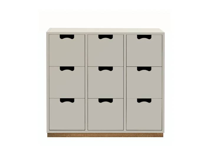 Asplund Commode Snö B3 light grey, support en chêne