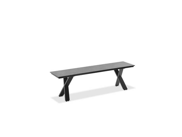 Niehoff Garden Gartenbank, Grau, Metall, 220x46x40 cm, Gartenmöbel, Gartenbänke, Gartenbänke