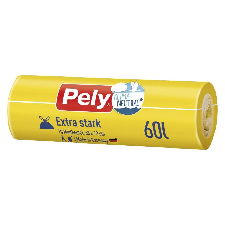 Pely Müllbeutel Extra stark 60,0 l transparent, 10 St. (10x, 60 l) (20972)