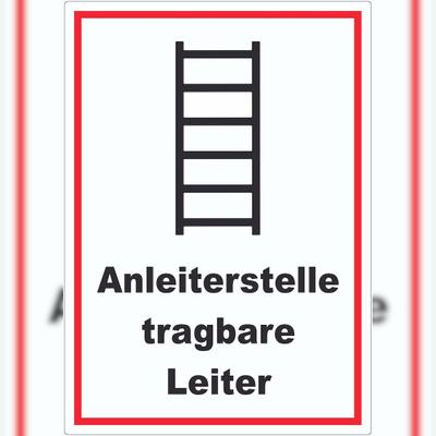 HB-Druck Aufkleber Anleiterstelle tragbare Leiter A1 (594x841mm)