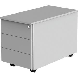 Kerkmann Rollcontainer Move, 54711, aus Holz, lichtgrau, mit 3 Schubladen & Materialschale, abschließbar