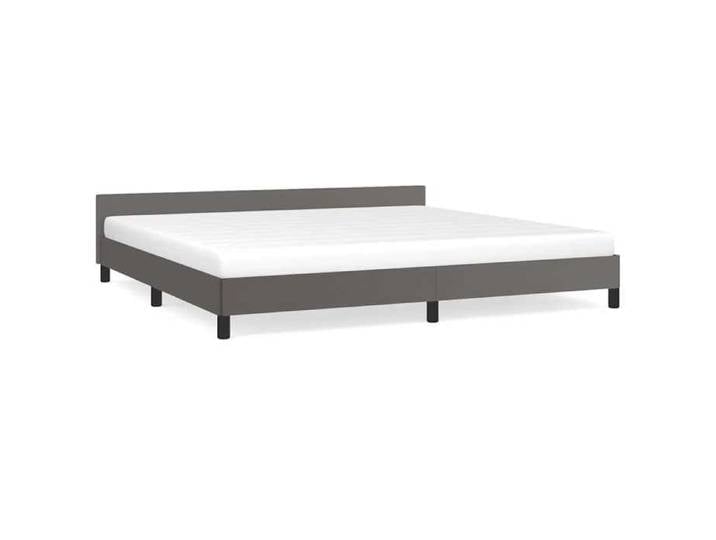 （SOLDES SEPT)Cadre de lit Contemporain dormir - Structure de lit 2 PLACES - avec tête de lit sans matelas - gris 200x200 cm
