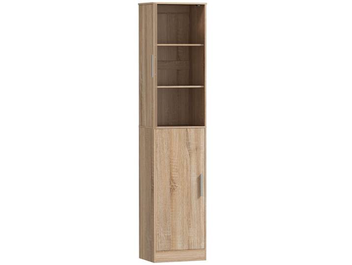 Meuble de rangement colonne 2 portes et 4 étagères réglables naturel