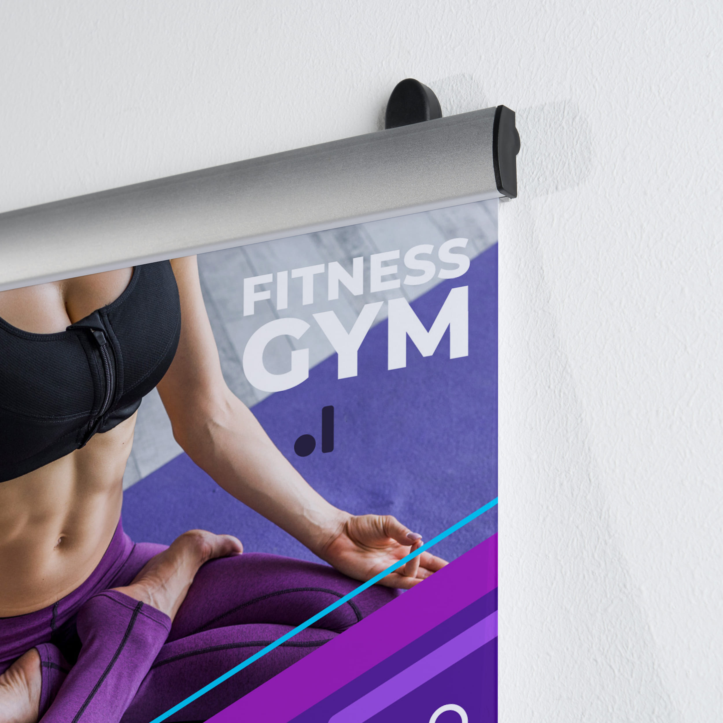 SPRINTIS Perfil porta banner, aluminio, abatible 600 mm, plata